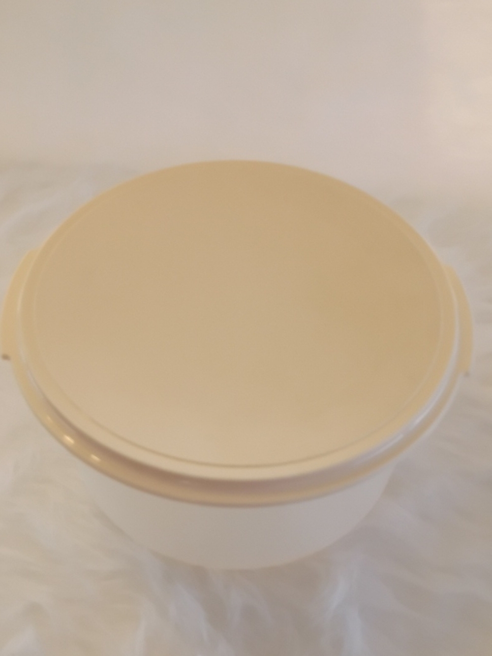Rubbermaid Vintage Round Plastic Storage Bowl with Lid - Cream